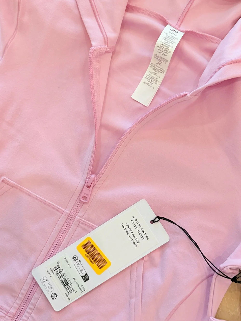 Alo Yoga Alosoft Sincere Fitted Jacket Candy Heart Pink Size Small NWT